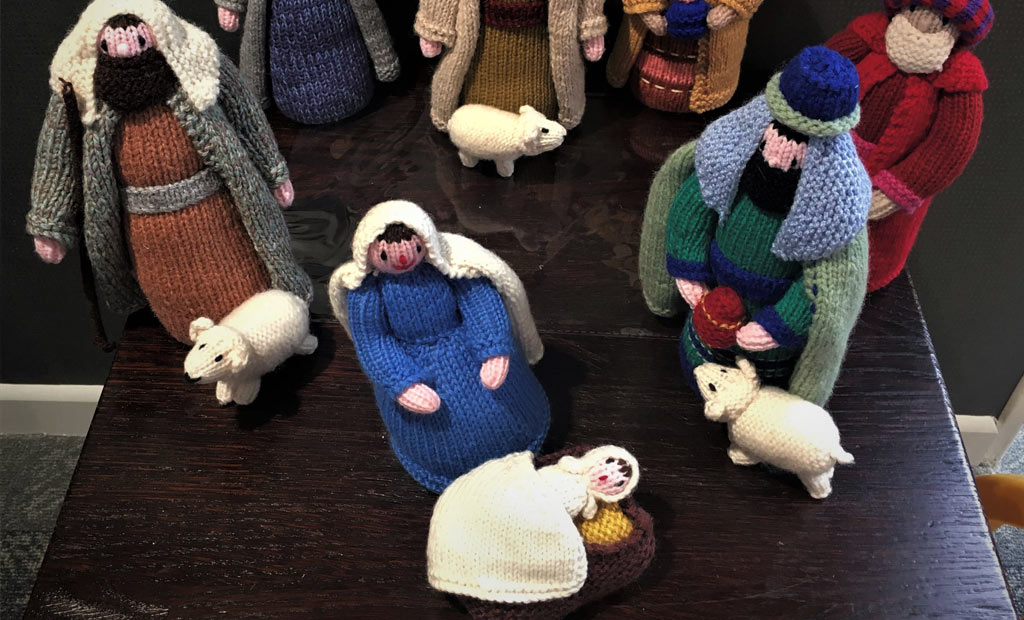 Christmas knitted nativity