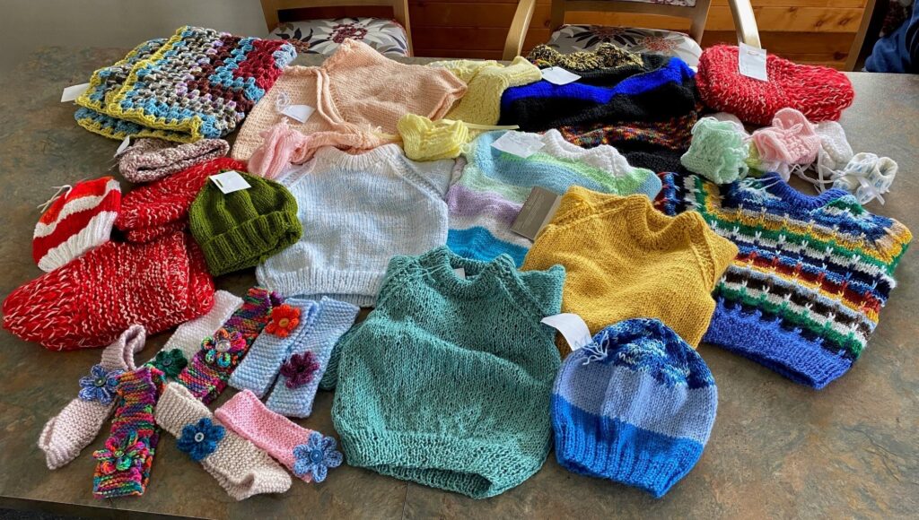 Linrose Village knitting group - The results